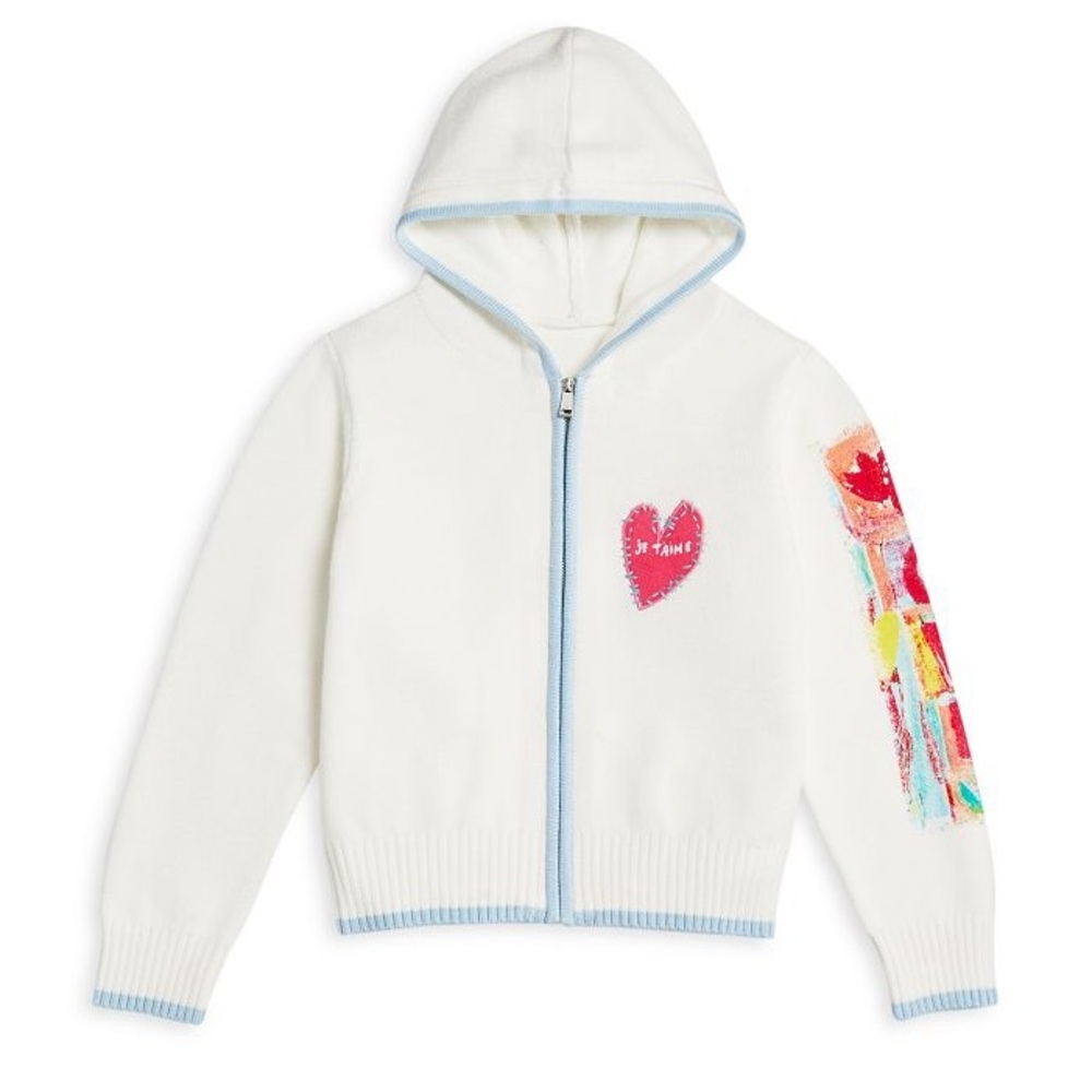 Aqua x Kerri Rosenthal Love Graphic Zip Up Hoodie NWT